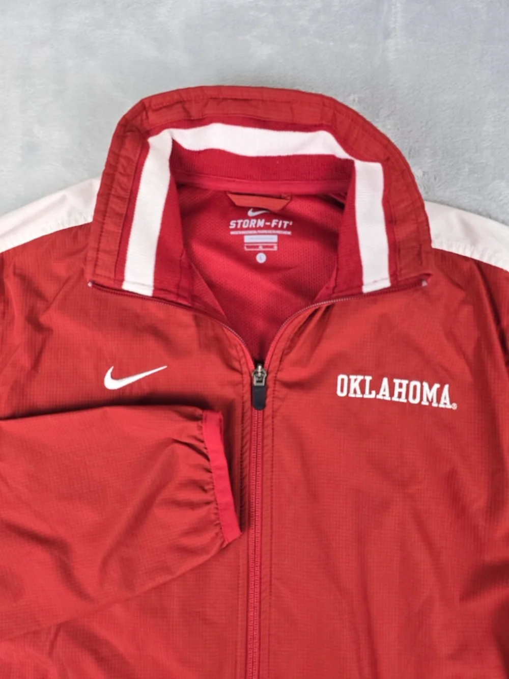 VTG Nike Team Oklahoma Sooners Storm-Fit Full Zip Windbreaker Jacket L